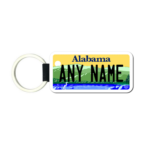 Personalized Alabama 1.5 X 3 Key Ring License Plate