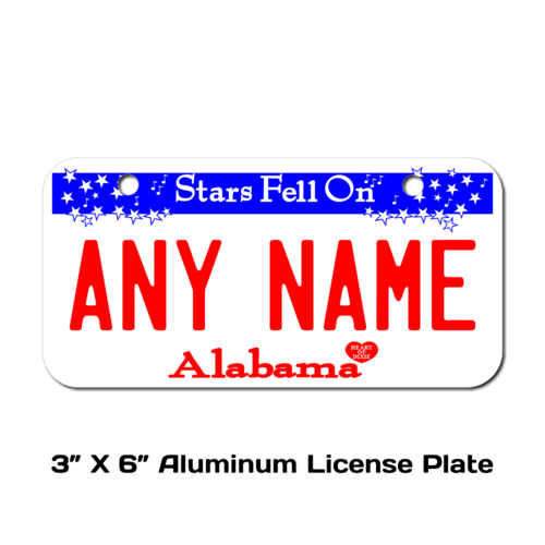 Personalized Alabama 3 X 6 License Plate 