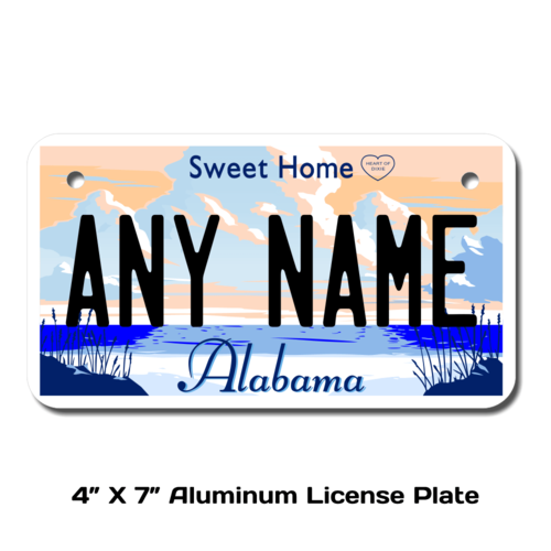 Personalized Alabama 4 X 7 License Plate 