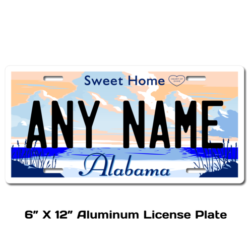 Personalized Alabama 6 X 12 License Plate 