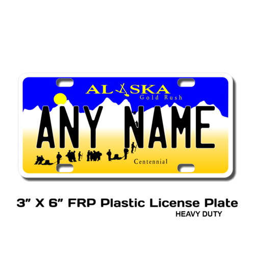 Personalized Alaska 3 X 6 Plastic License Plate 