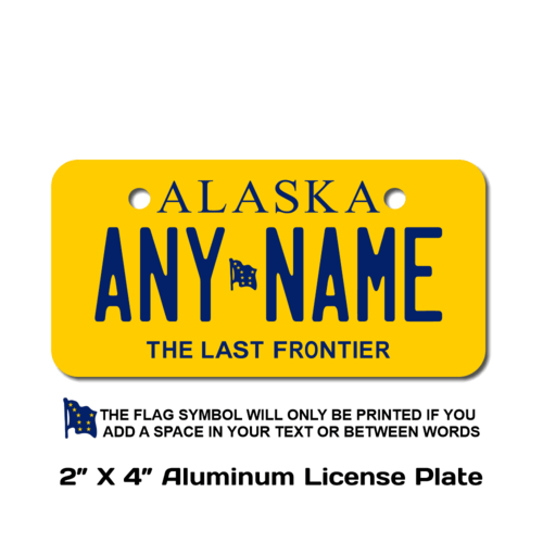 Personalized Alaska 2 X 4 License Plate 