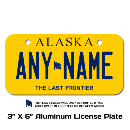 Personalized Alaska 3 X 6 License Plate