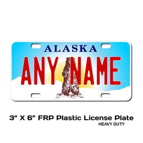 Personalized Alaska 3 X 6 Plastic License Plate 