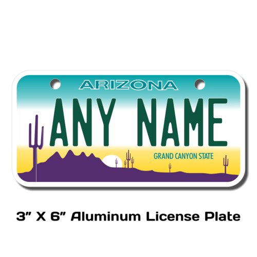 Personalized Arizona 3 X 6 License Plate