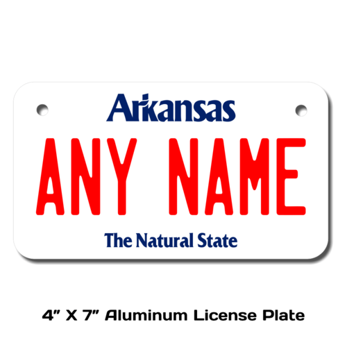 Personalized Arkansas 4 X 7 License Plate