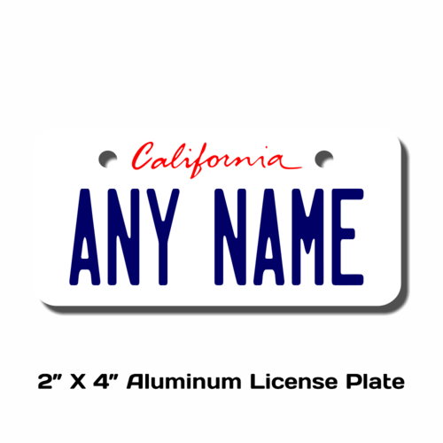 Personalized California 2 X 4 License Plate 