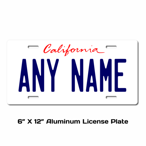 Personalized California 6 X 12 License Plate    