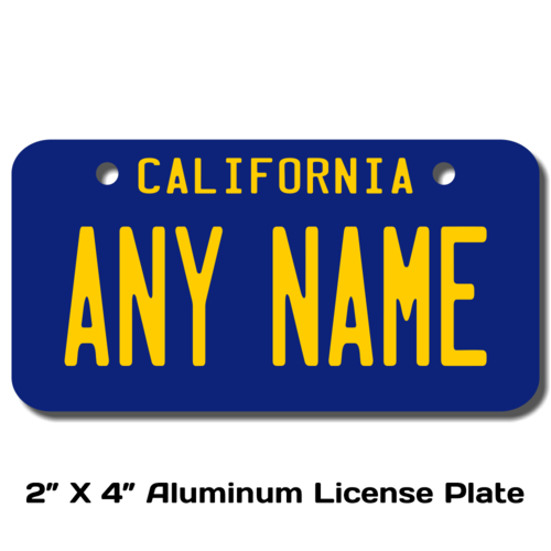 Personalized California 2 X 4 License Plate 