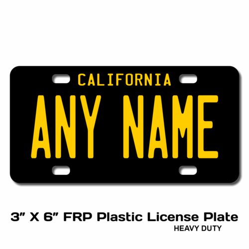 Personalized California 3 X 6 Plastic License Plate 