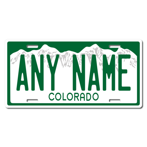 Personalized Colorado License Plate for Bicycles, Kid's Bikes, Carts, Cars or Trucks