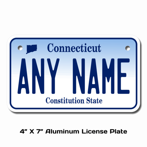 Personalized Connecticut 4 X 7 License Plate