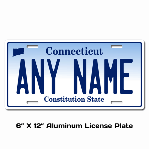 Personalized Connecticut 6 X 12 License Plate  