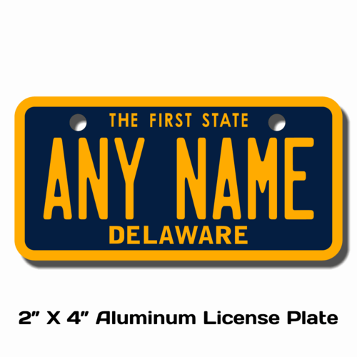Personalized Delaware 2 X 4 License Plate 
