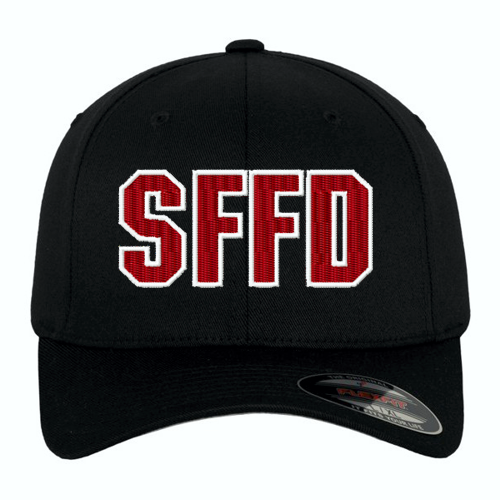 Fire Department Custom Embroidered Flexfit Letter Cap