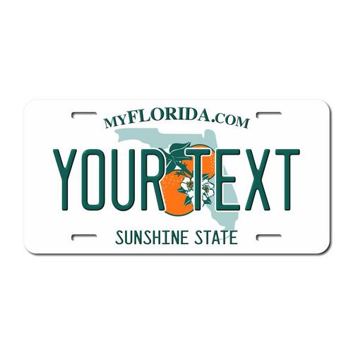 Personalized Florida License Plate for Bicycles, Kid's Bikes, Carts, Cars or Trucks Version 2