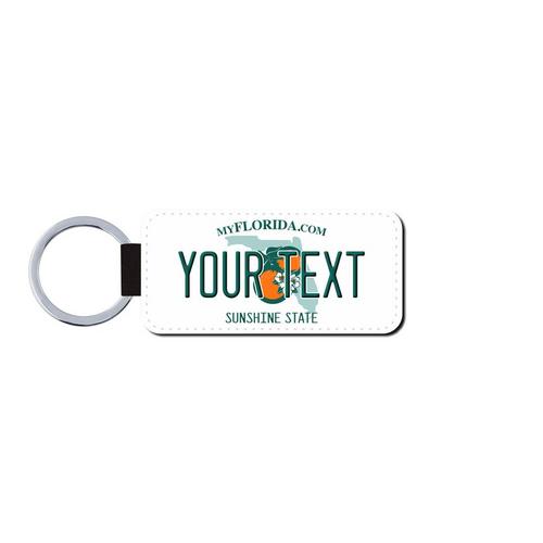 Personalized Florida 1.5 X 3 Key Ring License Plate 