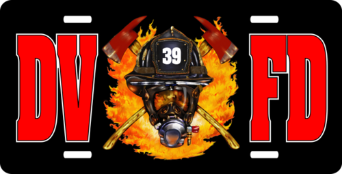 Personalized Fire Department License Plate for Bicycles, Kid's Bikes, Carts, Cars or Trucks