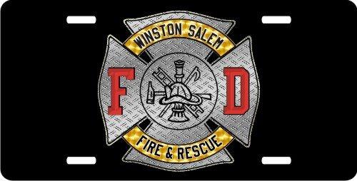 Personalized Fire Dept Maltese License Plate for Bicycles, Kid's Bikes, Carts, Cars or Trucks