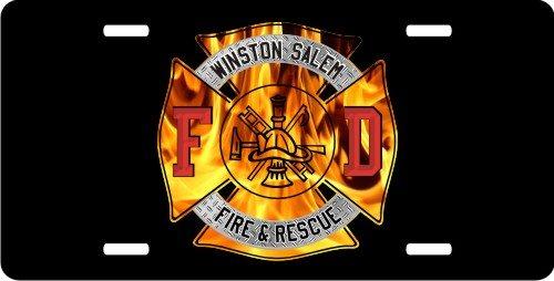 Personalized Fire Dept Maltese License Plate for Bicycles, Kid's Bikes, Carts, Cars or Trucks