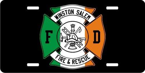 Personalized Fire Dept Maltese License Plate for Bicycles, Kid's Bikes, Carts, Cars or Trucks