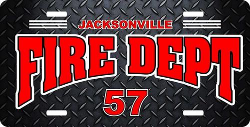 Personalized Fire Department License Plate for Bicycles, Kid's Bikes, Carts, Cars or Trucks