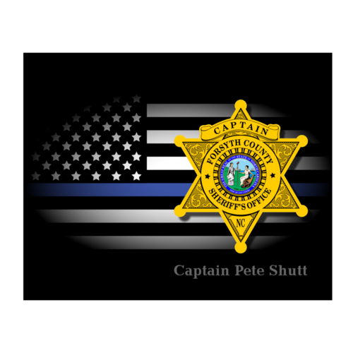 Forsyth County Sheriff's Office Subdued American Flag and Badge Canvas Print 20