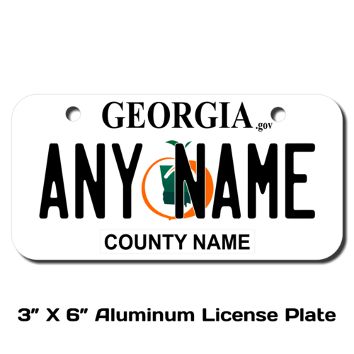 Personalized Georgia 3 X 6 License Plate 