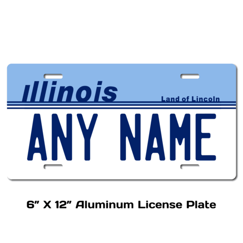Personalized Illinois 6 X 12 License Plate  