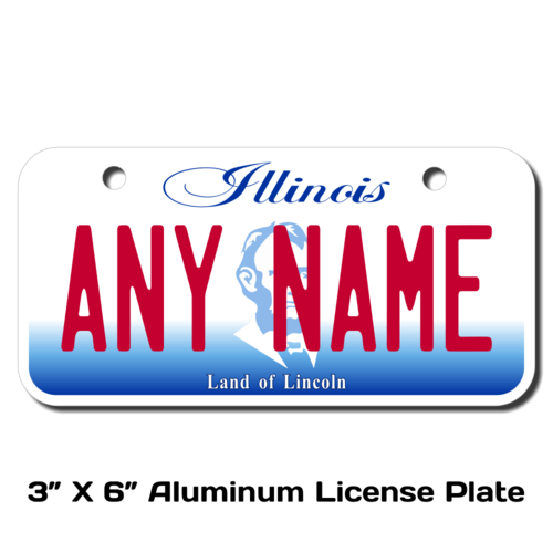 Personalized Illinois 3 X 6 License Plate 