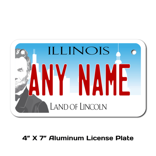 Personalized Illinois 4 X 7 License Plate