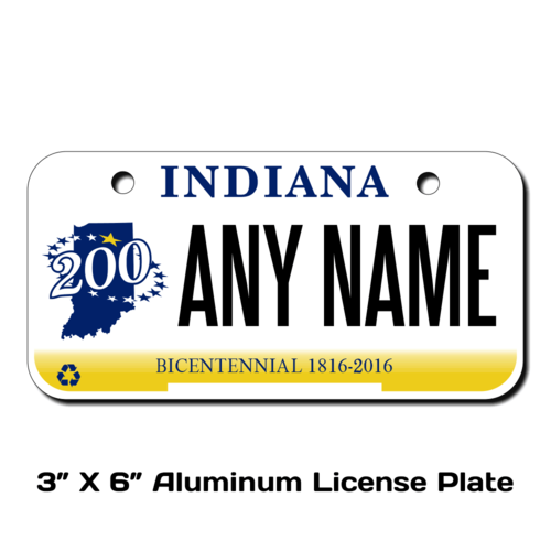 Personalized Indiana 3 X 6 License Plate 