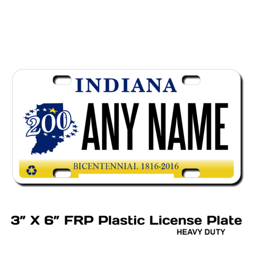 Personalized Indiana 3 X 6 Plastic License Plate 