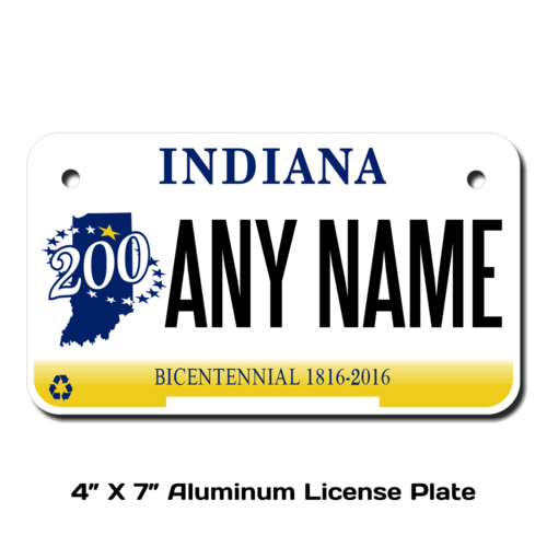 Personalized Indiana 4 X 7 License Plate