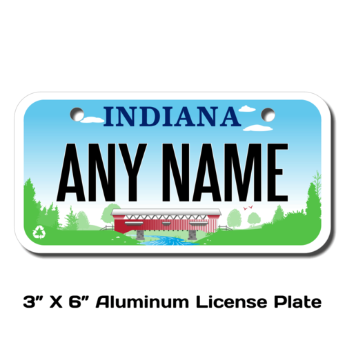 Personalized Indiana 3 X 6 License Plate 