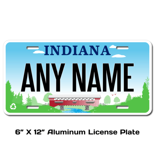 Personalized Indiana 6 X 12 License Plate    