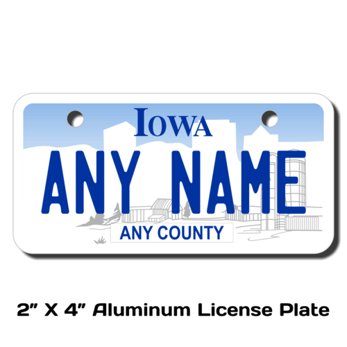 Personalized Iowa 2 X 4 License Plate