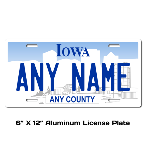Personalized Iowa 6 X 12 License Plate  
