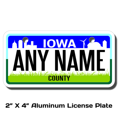 Personalized Iowa 2 X 4 License Plate