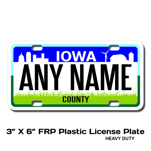 Personalized California 3 X 6 Plastic License Plate 