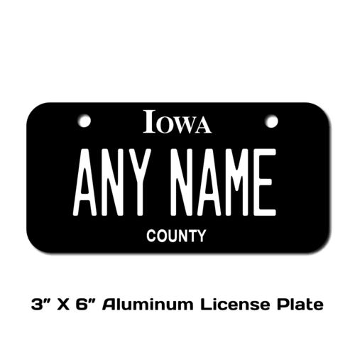 Personalized Iowa 3 X 6 License Plate 