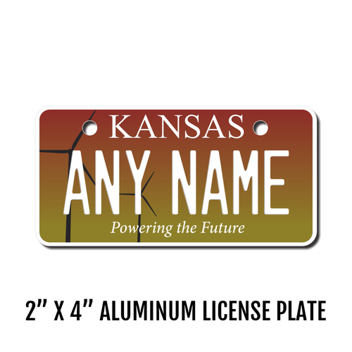 Personalized Kansas 2 X 4 License Plate 