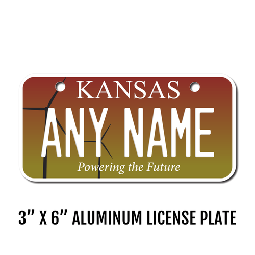 Personalized Kansas 3 X 6 License Plate 