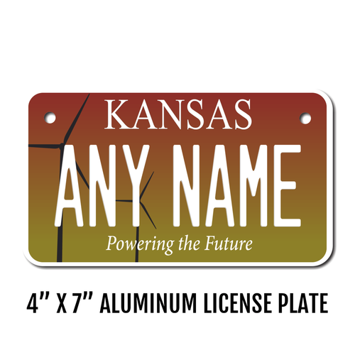 Personalized Kansas 4 X 7 License Plate