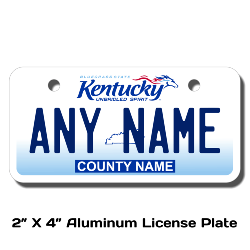 Personalized Kentucky 2 X 4 License Plate 