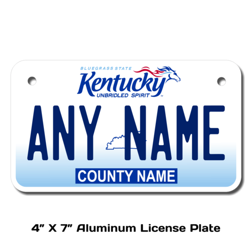 Personalized Kentucky 4 X 7 License Plate