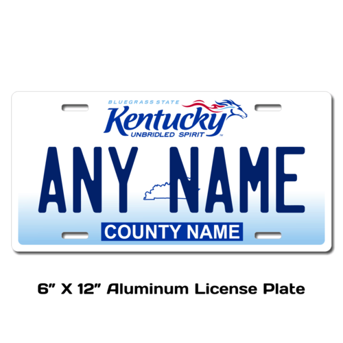 Personalized Kentucky 6 X 12 License Plate  