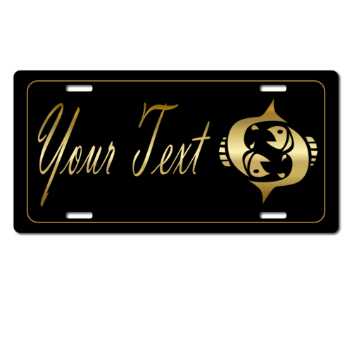 Personalized Pisces License Plate for Bicycles, Kid's Bikes, Carts, Cars or Trucks