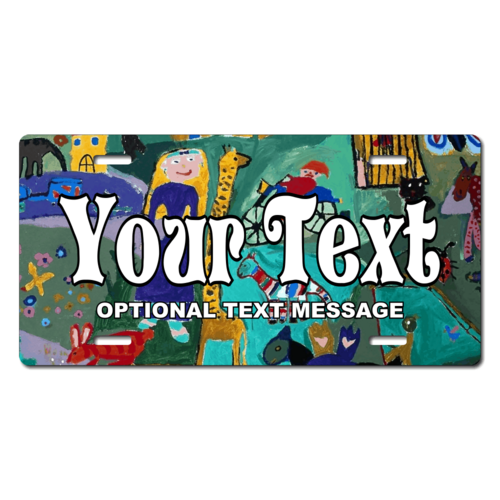Personalized Kid Drawing License Plate for Bicycles, Kid's Bikes, Carts, Cars or Trucks