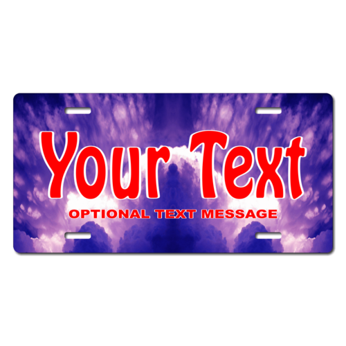Personalized Purple Sky License Plate for Bicycles, Kid's Bikes, Carts, Cars or Trucks